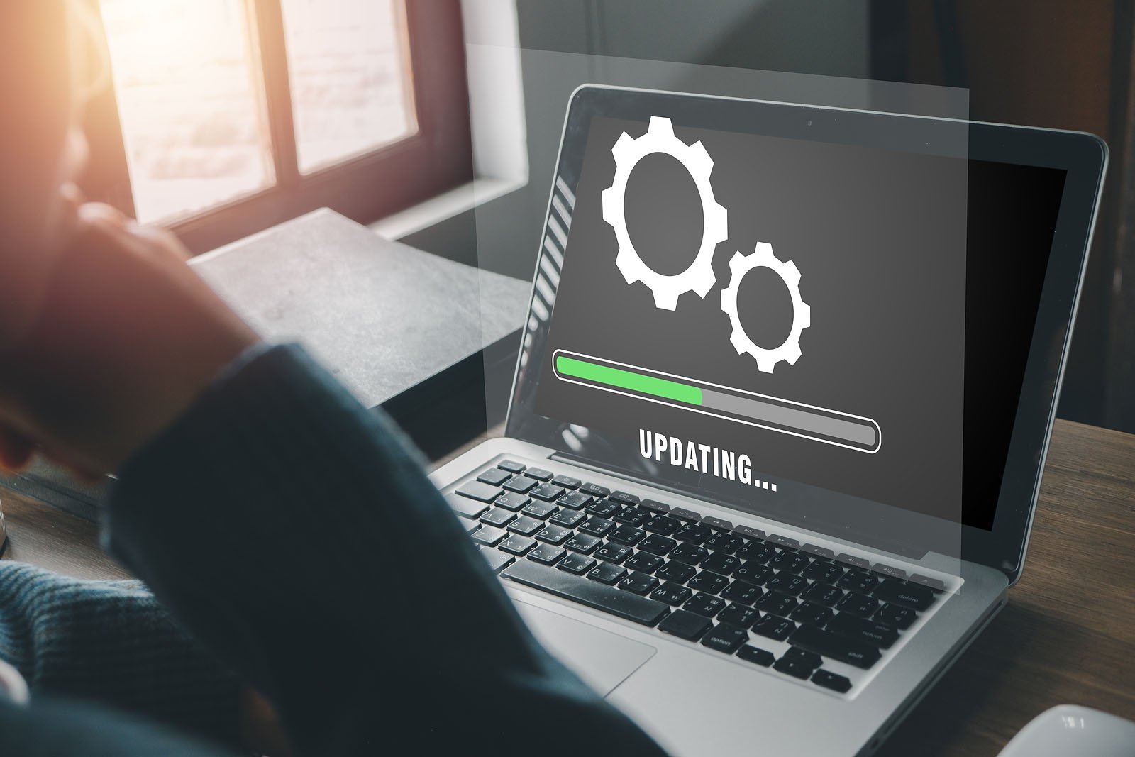 Update Progress Concept, Person Waiting For Installing Update Pr